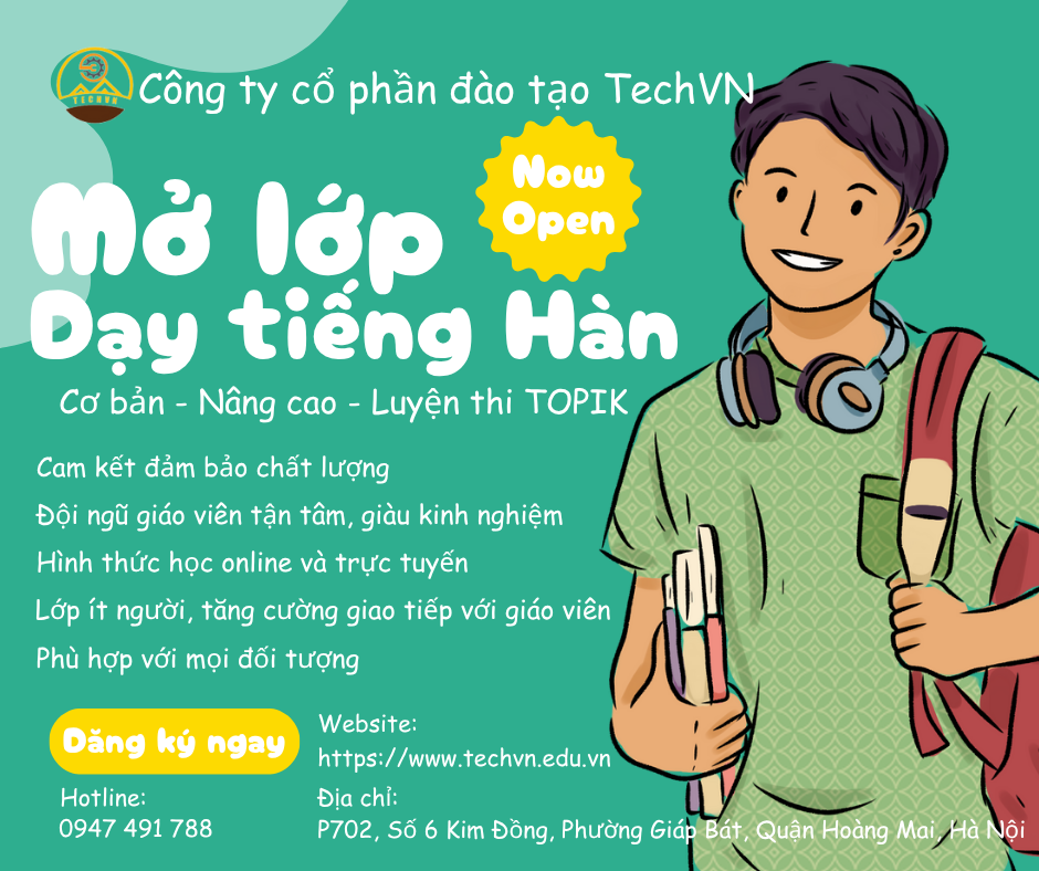 Mở lớp dạy tiếng Hàn 2025